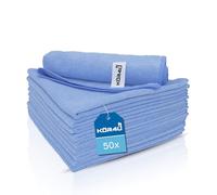 kör4u Lot de 50 chiffons en microfibre bleu, 40 x 40 cm, 300 g/m², chiffons de nettoyage pour cuisine, salle de bain, nettoyage de voiture, chiffons de nettoyage, chiffons de polissage, absorbants,