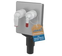 kör4u Siphon de machine à laver APS6 acier inoxydable DN40 DN50 avec ouverture d'entretien - Siphon encastré pour connecter deux appareils - Raccordement des eaux usées selon EN 274