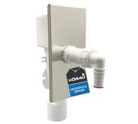kör4u Siphon encastré pour appareils de lavage avec panneau en acier inoxydable et valve d'aération, siphon encastré pour machine à laver, raccord de machine à laver