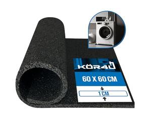 Kör4u Tapis Anti-Vibrations Haute Qualité 60x60x1 cm, Découpable, Tapis d’Insonorisation en Caoutchouc, Amortisseur de Vibrations, Convient pour Machine à Laver