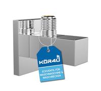 kör4u Vanne d'angle de qualité supérieure - 1/2 x 3/8" - Avec fonction de fermeture rapide - Convient pour salle de bain et cuisine - Rosace incluse - Chromé