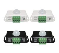 Koerper Lot de 4 capteurs infrarouges PIR : DC 12 V 24 V Capteur infrarouge Interrupteur automatique Détecteur de mouvement extérieur Interrupteur pour bande LED / ampoule