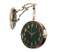 KOESRXNQW Horloge Murale de Luxe Design Moderne Deux côtés Montres murales décor à la Maison Europe du Nord horloges créatives Cadre doré Double Face PréCises Et Silencieuses(B)