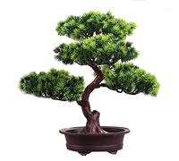 KOET Bonsaï artificiel en pot de 28 cm - Décoration de bureau - Cèdre japonais - Décoration pour la maison et le bureau