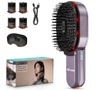 Koeutoze Brosse de massage électrique pour cuir chevelu 4 en 1, vibrante à 3 modes, Masseur de cuir chevelu avec lumière rouge, Brosse de massage anti-chute de Cheveux pour femmes et hommes