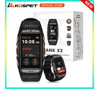 KOéventuelles ET-Montre intelligente étanche pour homme, écran incurvé 3D, AMOLED, appel Bluetooth 1.64, modes sport, tailles K X2, IP69K, 170 Silver