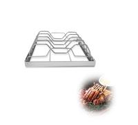 Kofebe Grille à nervures pour fumer, grille à nervures en acier inoxydable pour griller, 4 emplacements, grille à rôtir pliable pour barbecue en plein air, camping, pique-nique, barbecue