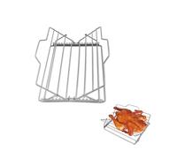 Kofebe Grille à rôtir pour poulet, grille à rôtir réglable pour four, support en acier inoxydable en forme de V pour griller, pique-nique, camping