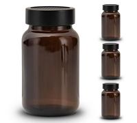 Koffs Design Lot de 3 saupoudreurs de cacao et de sucre glace en verre marron avec embout en acier inoxydable - Doseur de poudre de cacao, cannelle et sucre poussiéreux - 150 ml - Saupoudreur de