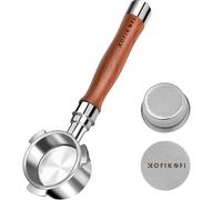 KOFIKOFI Porte-filtre sans fond de 51 mm, 3 filtres Ears Bottomless compatibles avec DeLonghi Dedica EC680/EC685, Smeg, EUPA, porte-filtre en acier inoxydable avec tamis à palper, panier filtrant