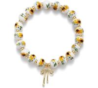 KOFISNI Bracelet à perles dorées pour femme avec nœud en perles dorées - Bracelets vintage - Déclaration de inquiétude - Bracelets d'humeur tournesol - Bijoux tendance - Accessoires cadeaux pour femme