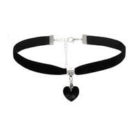 KOFISNI Collier ras du cou gothique en velours avec cœur d'amour pour femme - Collier ras du cou en cristal avec petit cœur - Collier ras du cou sorcière mariée vampire - Bijoux cadeau pour femme, one