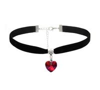KOFISNI Collier ras du cou gothique en velours avec cœur d'amour pour femme - Collier ras du cou en cristal avec petit cœur - Collier ras du cou sorcière mariée vampire - Bijoux cadeau pour femme, one