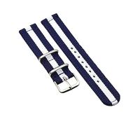 KOFORD Bracelet de montre en toile tissée à rayures multicolores 18/20/22/24mm boucle ardillon en argent bracelet de montre en Nylon résistant à l'usure, 22mm