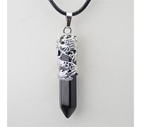 KOFORD Cristal Naturel Pierre Hexagonal Prisme Ethnique Pendentif Dragon Collier Quartz Corde Colliers Suspendus Bijoux for Femmes Hommes 1 Pcs (Color : 4)