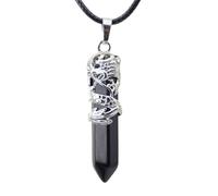 KOFORD Cristal Naturel Pierre Hexagonal Prisme Ethnique Pendentif Dragon Collier Quartz Corde Colliers Suspendus Bijoux for Femmes Hommes 1 Pcs (Color : 4)