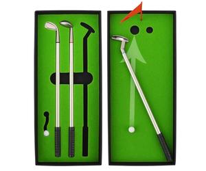 Kofull Cadeaux de Golf Stylo Golf Cadeau de Noël Golf Gadgets de Mini Clubs de Golf en Métal Souvenir d'un Parcours de Golf Stylos de Bureau Fantaisie(Green)