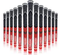KOFULL Lot de 13 poignées de club de golf de taille moyenne en fil de carbone avec cordon en fer et bois Rouge