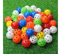 Kofull Lot de 24 Balles de Practice Golf Plastique avec Circulation d'air Balle de Golf à Trous Balles perforées Balles colorées Jouets Boules de Billard pour Animaux de 40 mm, Couleurs Mixtes …