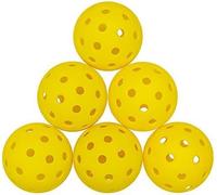 KOFULL Lot de 6 balles Pickleball d'extérieur avec 40 trous, avec grande durée, rebond Meet USAPA Requirement Pickleball Balls Jaune