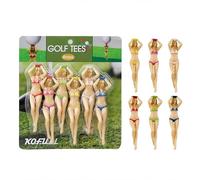 KOFULL Lot de 6 tees de golf fantaisie en plastique multicolore - Accessoires d'entraînement de golf - Décoration de jeu de golf