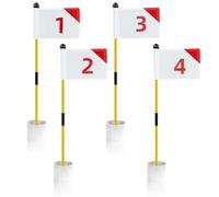 KOFULL Mini bâton de golf - Drapeau vert pour cour - 0,9 m - Double couche en nylon 420D - Impression de numéros double face - Design portable en 2 sections - Cadeaux pour golfeurs