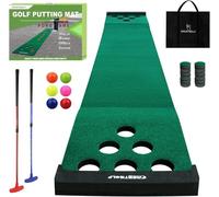 Kofull Tapis de Putting de Golf (2 putters de Golf gratuits + 6 balles de Golf) Tapis d'entraînement de Golf,327 x 50 cm.