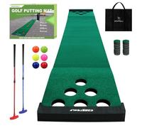 KOFULL Tapis de Putting de Golf Practice(2 putters s + 6 balles) Tapis d'entraînement de Golf