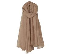 Kofun Foulards Longs, Femmes de Couleur Unie Longue écharpe Wrap Coton Vintage Lin Grand châle Hijab élégant café léger