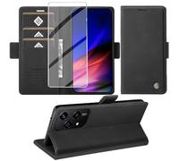 KOGENG Coque pour Honor 200 Lite, Magnétique Housse en Cuir PU Premium Etui à Rabat, Pochette de Flip Portefeuille Antichoc Coque Protection Telephone pour Honor 200 Lite 5G Case (Noir)