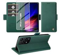 KOGENG Coque pour Honor 200 Lite, Magnétique Housse en Cuir PU Premium Etui à Rabat, Pochette de Flip Portefeuille Antichoc Coque Protection Telephone pour Honor 200 Lite 5G Case (Vert)
