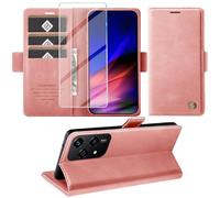 KOGENG Coque pour Honor 200 Lite, Magnétique Housse en Cuir PU Premium Etui à Rabat, Pochette de Flip Portefeuille Antichoc Coque Protection Telephone pour Honor 200 Lite 5G Case (Rose)
