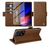 KOGENG Coque pour Honor 200 Lite, Magnétique Housse en Cuir PU Premium Etui à Rabat, Pochette de Flip Portefeuille Antichoc Coque Protection Telephone pour Honor 200 Lite 5G Case (Brun)