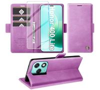KOGENG Coque pour Honor 400 Lite, Magnétique Housse en Cuir PU Premium Etui à Rabat, Pochette de Flip Portefeuille Antichoc Coque Protection Telephone pour Honor 400 Lite 5G Case (Violet)