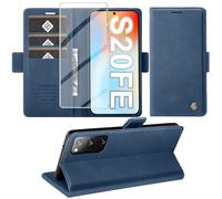 KOGENG Coque pour Samsung Galaxy S20 FE, Magnétique Housse en Cuir PU Premium Etui à Rabat, Pochette de Flip Portefeuille Antichoc Coque Protection Telephone pour Samsung S20 FE 5G Case (Bleu)
