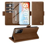 KOGENG Coque pour Samsung Galaxy S20 FE, Magnétique Housse en Cuir PU Premium Etui à Rabat, Pochette de Flip Portefeuille Antichoc Coque Protection Telephone pour Samsung S20 FE 5G Case (Marron)