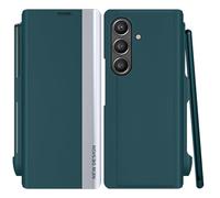 KOGENG Coque pour Samsung Galaxy Z Fold 7 avec Porte-S Pen, Magnétique Housse en Cuir PU Premium Etui à Rabat, Antichoc Flip Pochette Protection Telephone pour Samsung Z Fold 7 5G Case (Vert)