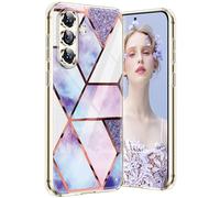 KOGENG Coque pour Samsung S25 5G Marbre Silicone Paillette Antichoc Housse Anti-Rayures Protection Bumper Case Ultra Fine Souple Anti-Choc Étui pour Samsung Galaxy S25 5G/4G Coque Mince (Violet)