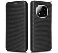 KOGENG Étui de protection pour téléphone portable Xiaomi Redmi Note 14 Pro 5G - Avec compartiment pour cartes - Blocage RFID - Texture de carbone - Fermeture magnétique - Pour Xiaomi Redmi Note 14 Pro