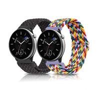 KoGiio 20mm Bracelet pour Amazfit GTR Mini/GTS 4/GTS 4 Mini/Bip 3 Pro/Bip 3/Bip S/Bip Lite/Bip U Pro,[2 Pièces]Tressé Bracelets de Remplacement pour Amazfit GTS 3/GTS 2e/GTS 2-étoile noire & Arcenciel