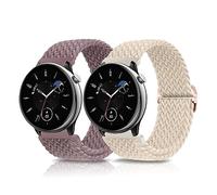 KoGiio 20mm Bracelet pour Amazfit GTR Mini/GTS 4/GTS 4 Mini/Bip 3 Pro/Bip 3/Bip S/Bip Lite/Bip U Pro,[2 Pièces] Tressé Bracelets de Remplacement pour Amazfit GTS 3/GTS 2e/GTS 2-Blanc & Violet foncé
