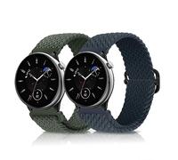 KoGiio 20mm Bracelet pour Amazfit GTR Mini/GTS 4/GTS 4 Mini/Bip 3 Pro/Bip 3/Bip S/Bip Lite/Bip U Pro,[2 Pièces] Tressé Bracelets de Remplacement pour Amazfit GTS 3/GTS 2e/GTS 2-Bleu marine & Vert