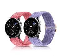 KoGiio 20mm Bracelet pour Amazfit GTR Mini/GTS 4/GTS 4 Mini/Bip 3 Pro/Bip 3/Bip S/Bip Lite/Bip U Pro,[2 Pièces] Tressé Bracelets de Remplacement pour Amazfit GTS 3/GTS 2e/GTS 2-Lavande & Rose