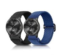 KoGiio 20mm Bracelet pour Garmin Vivoactive 5/Venu Sq 2 Music/Venu Sq 2/Vivomove Trend,[2 Pièces] Tressé Bracelets de Remplacement pour Garmin Forerunner 245/245 music-Bleu & Noir