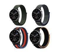KoGiio 4 Pièces 20mm Bracelet pour Amazfit Active 2/Amazfit Active/Amazfit GTR Mini/GTS 4/GTS 4 Mini, Nylon Respirabilité Ajustable Bracelet -Vert & Gris & Bleu orangé & Noir Orange
