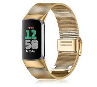 KoGiio Bracelet Compatible avec Fitbit Charge 6 / Fitbit Charge 5, Acier Inoxydable Réglable Maille Sangle, Hommes Femmes Tissé Respirant Bracelet