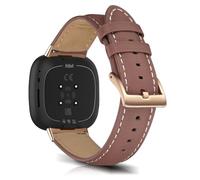 KoGiio Bracelet en Cuir pour Fitbit Versa 4 / Versa 3 / Sense 2 / Sense, Hommes et Femmes Vintage, Rose