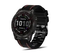 KoGiio Bracelet QuickFit 22mm pour Garmin Instinct 3 Solar/AMOLED 45mm, Fenix 8/E 47mm, Quatix 7 Pro - Bracelet 2 en 1 en Cuir et Silicone Noir