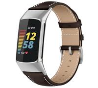 KoGiio Cuir Bracelet Fitbit charge Hommes et Femmes de Cuir Bracelet de Remplacement Compatible avec Fitbit Charge 5/6 - Café