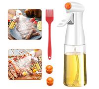 KoGiio Pluvérisateur D'huile d'olive 7 Oz / 200ml, Amélioré avec Buse, Réutilisable Vaporisateur Huile, Spray Huile et Vinaigre avec Brosse de Nettoyage, pour Cuisine/BBQ/Cuisine/Salades/Pâtes-Blanc
